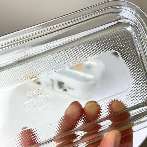 Vintage 1950's Fire King Gay Fad Hand Painted Fruit Refrigerator Dish with Lid - Picture 5 of 9